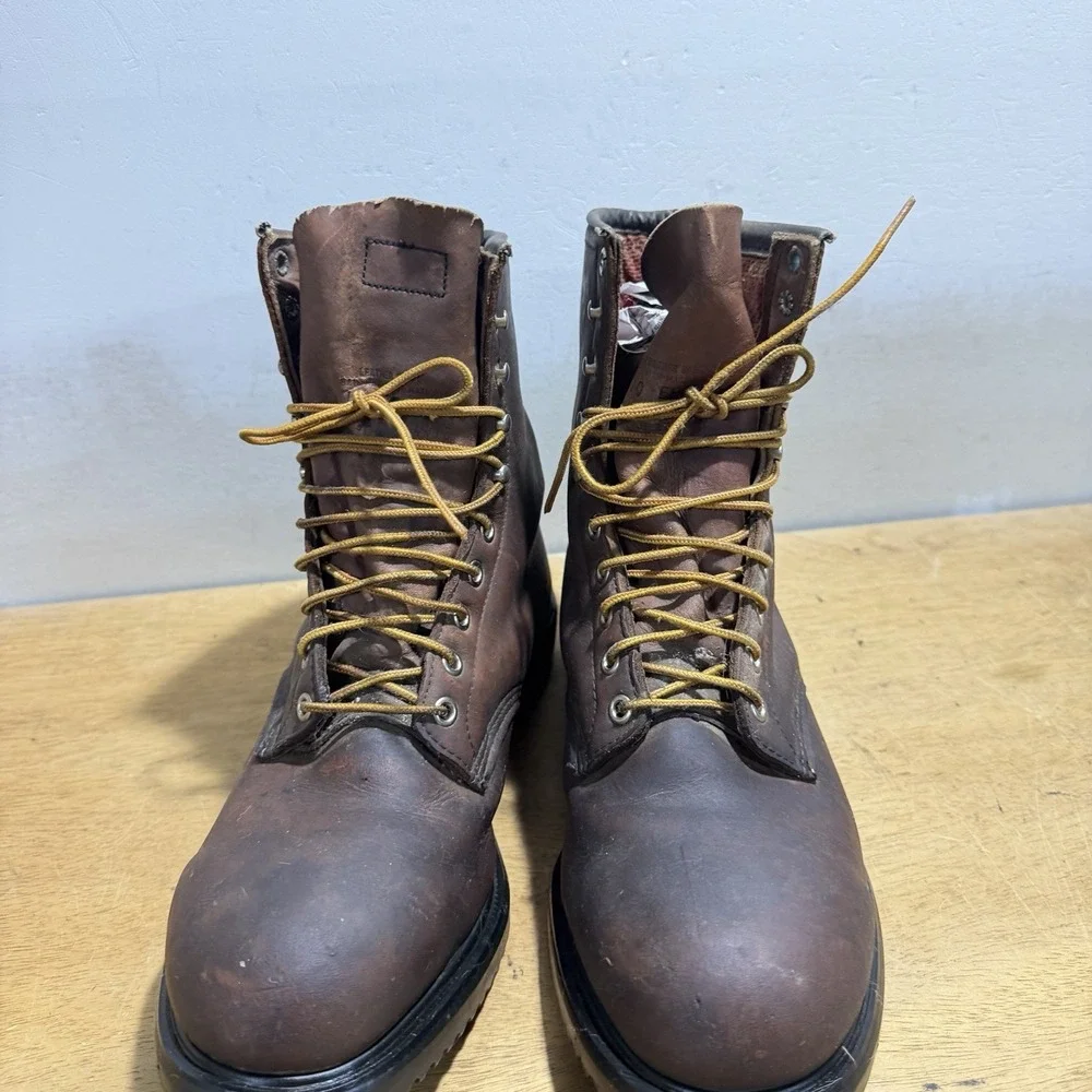 Red Wing 2233 Brown Leather Steel Toe Boots Mens 10 EE Made In USA